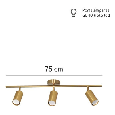 Aplique 3 Luces Finetsa Bronce Moderno Apto Led Lk