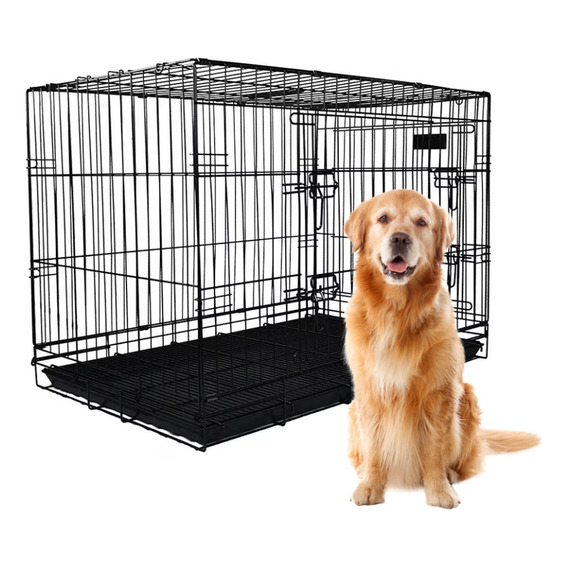 Soul Pets 36 pulgadas Jaula Metálica Perro Mediano Grande 19 A 24 Kg 90x60x67cm Color Negro