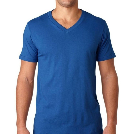 Camisetas Cuello En V En Colores - Algodón 180 Gramos Unisex