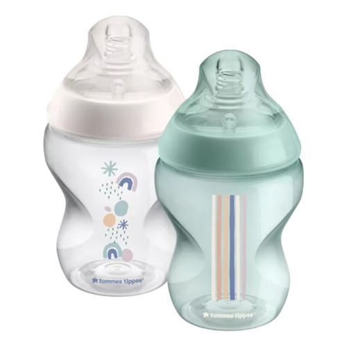 Teteros Tommee Tippee Recién Nacido Anticólicos 0 Meses + Color Pastel Verde Abstract Rainbow