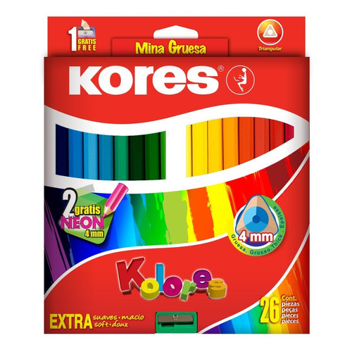 Colores Lapiz De Dibujo Kores Kolores X26 Piezas 