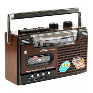 Radio Cassette Vintage Am/fm Mp3 Sd Usb 220v O Pilas Retro 
