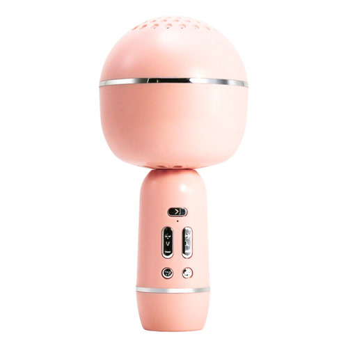 Microfono Inalambrico Con Bluetooth Para Karaoke Recargable Color Rosa