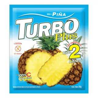 Turbo Plus Jugo De Piña Sin Gluten 10 Sobres