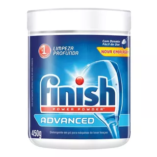 Detergente Finish Advanced Power Powder Em Pó Original Em Pote 450 G