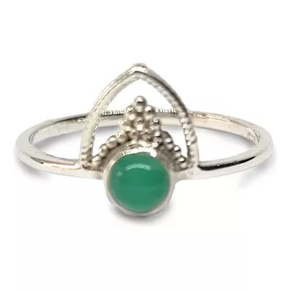 Anillo Prisha Piedra Jade Plata Fina 925