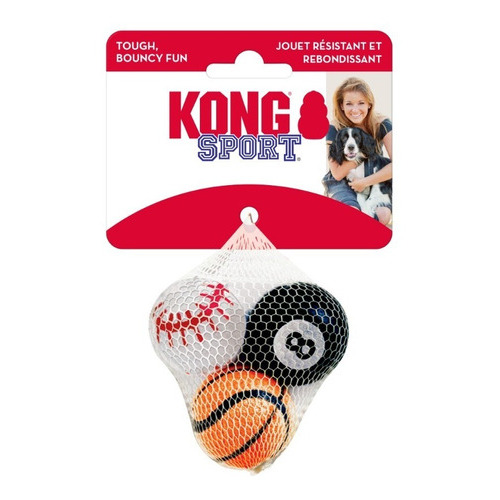 Kong Sport Balls Xs Pelotas Para Perro X3 Unidades Color Mix