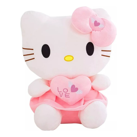 Peluche Hello Kitty Con Corazón Kawaii Para Regalo 25cm