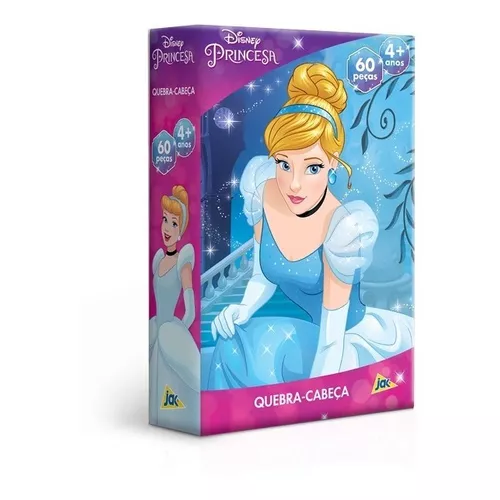 Quebra Cabeça Puzzle Princesas Disney Cinderela 60 Peças Jak