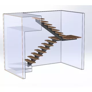 Escalera Madera Metal Minimal - Diseño  Simplestuff