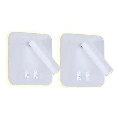 Paxk X 2 Aplique Cabecera Con Tecla Cuadrado Focus Blanco Ld Blanco