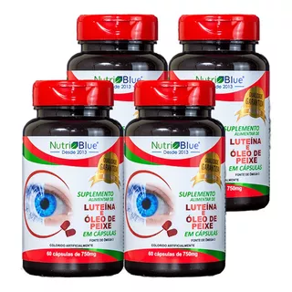 Kit 4x Mais Visão 60 Capsulas Com Luteína E Rico Em Omega 3