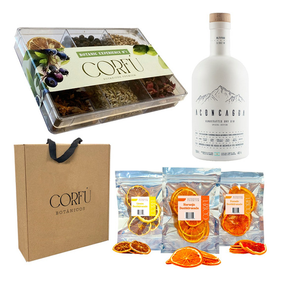 Set Regalo Gin Aconcagua White Botánicos Corfú X6 Cítricos