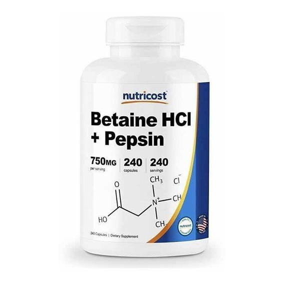Betaína Hcl Pepsina 750 Mg Cápsulas Usa Digestivo Enzimas