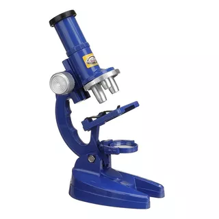 Microscopio Para Estudiantes Principiantes Con Accesorios Color Azul