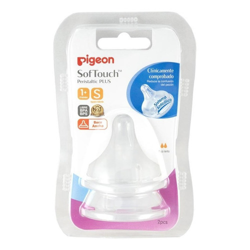 Pigeon Tetina Chupete Repuest/ Softouch Talla S (1+m) 2 Und