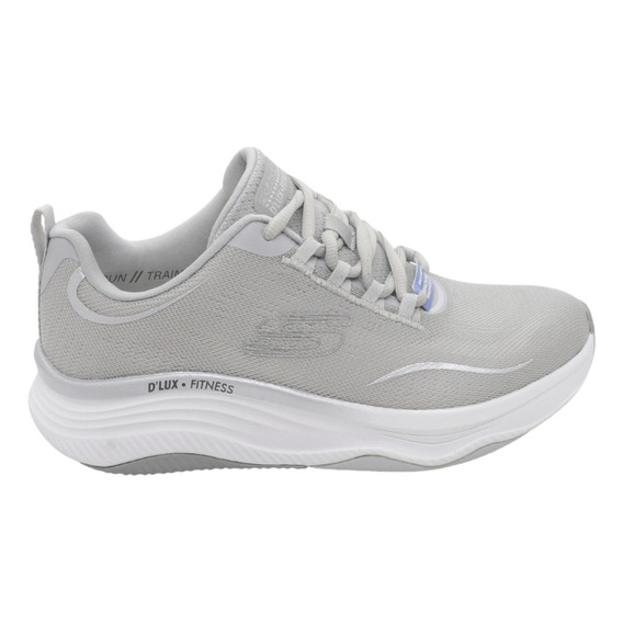 Tenis Skechers Mujer D´lux Fitness - Pure Glam Gris