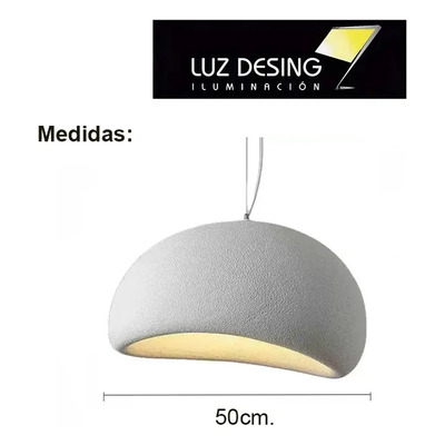 Colgante Stone 50cm 1 Luz Apto Led Deco Moderno Luz Desing Blanco