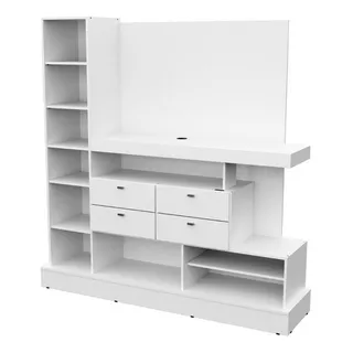 Modular Moderno Tv Mueble Vajillero Lcd Rack Led 32 40 50 55 Color Blanco