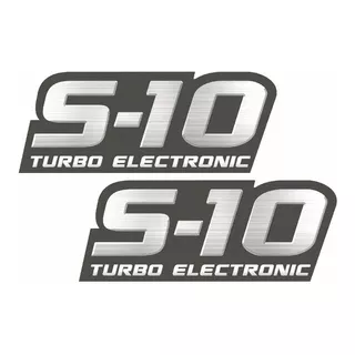 Par Emblema Adesivo S10 Turbo Eletronic 2009 Pad. Original