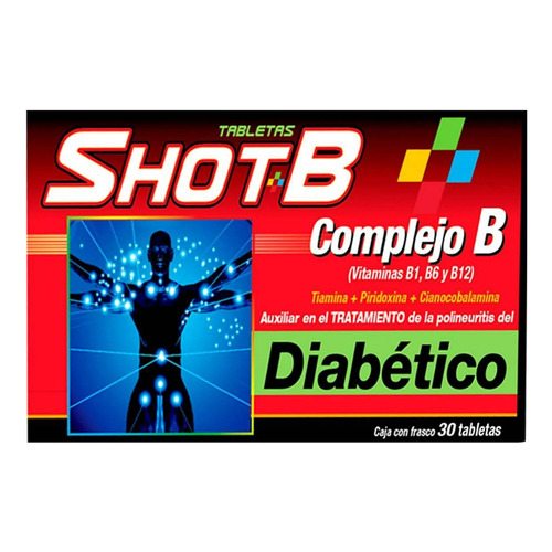 Caja Multivitamínico Shot B Diabético X30 Tabletas Sabor Citricos
