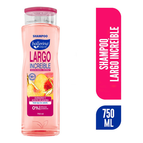  Shampoo Ballerina Largo Increible Durazno Frasco 750 Ml