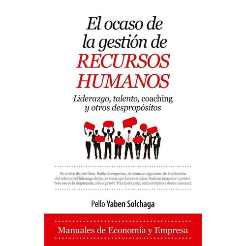 El Ocaso De La Gestion De Recursos Humanos - Yaben Solchaga