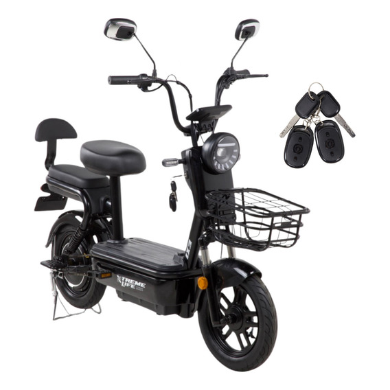 Xtreme Life DPMOEL010000 Color Negro Bicicleta Electrica Con Motor Recargable Moto Urbana