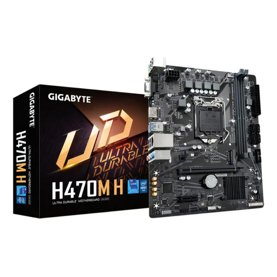Motherboard Gigabyte H470m H Intel 10ma Gen 10 Lga1200 Color Negro