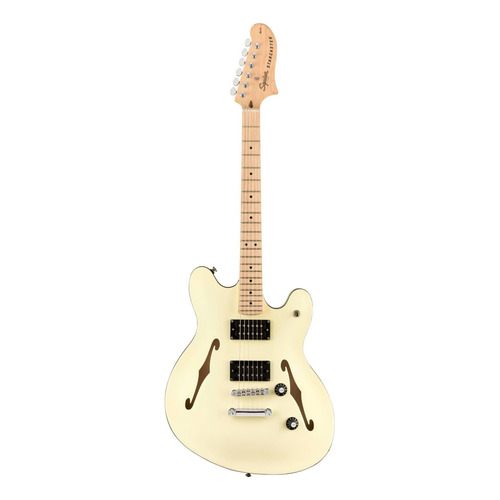 Guitarra eléctrica Squier by Fender Affinity Series Starcaster de arce laminado olympic white poliuretano brillante con diapasón de arce