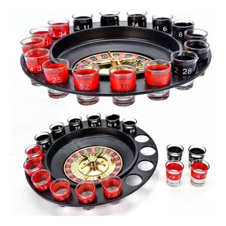 Jogo De Roleta Cassino Com 16 Copos Shot Para Drink Bebida  