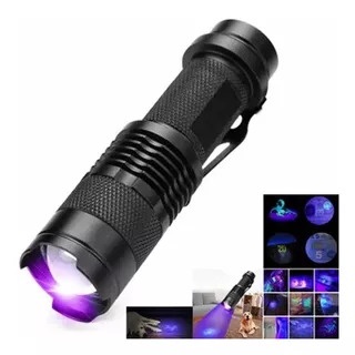 Linterna Uv Ultra Violeta Led Zoom Pila Aa Detector Billetes