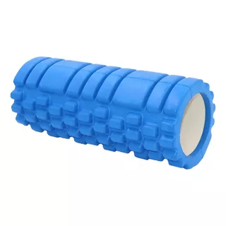 Rolo De Massagem Liberação Miofacial Foam Roller Texturizado Cor Azul