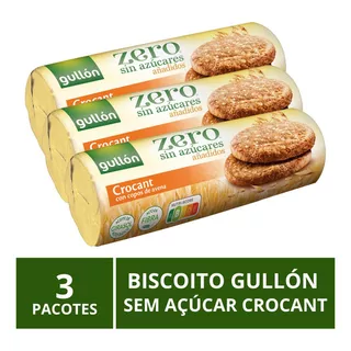 Biscoito Gullón Sem Açúcar, Crocant, 3 Pacotes De 280g