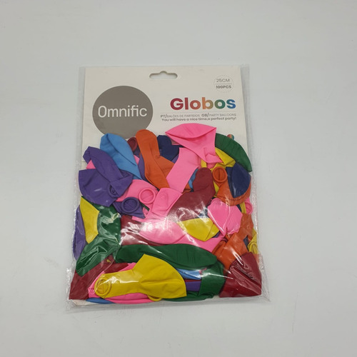 Globos Color Multicolor 100 Unidades Tamaño 25 Cm