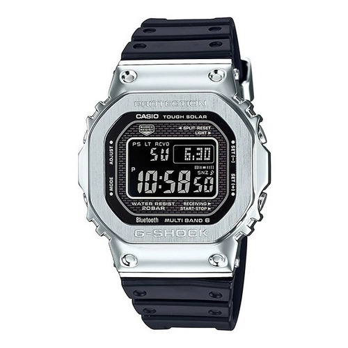 Reloj Casio G-shock Estándar Digital Gmw-b5000-1 Ghiberti Color de la correa Negro Color del bisel Plateado Color del fondo Negro