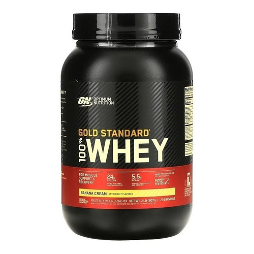 Suplemento en polvo Optimum Nutrition  Proteína Gold Standard 100% Whey proteína sabor banana cream en pote de 907g