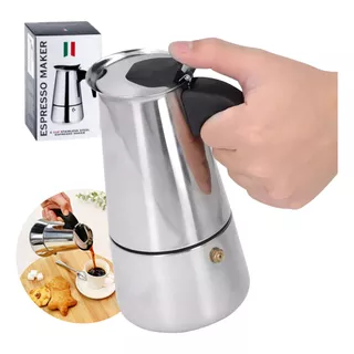 Cafetera 4 Tazas Tipo Italiana Espresso Acero Apto Fuego