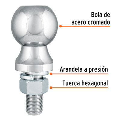 Bola De Arrastre Cromada Para Acoplador De 2  