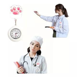 Reloj Bolsillo Con Clip Enfermera Nurse Retráctil Portátil