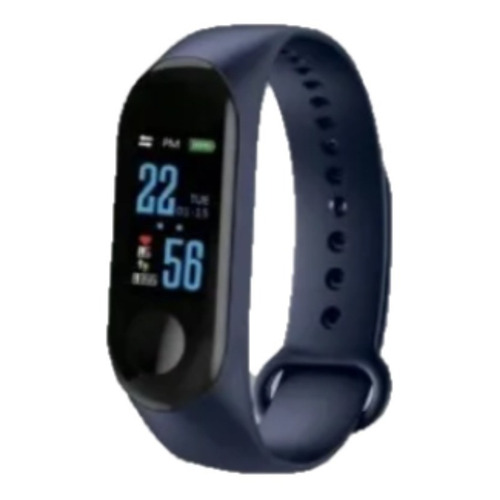 Reloj Watch Smart Band Deportivo Sport Android Ios Sw003t Color de la caja Azul Color de la malla Negro