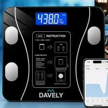 Balança Digital Bioimpedância Bluetooth Corporal Aparelho Alta Capacidade Balança De Banheiro Academia App Para Android E Para Ios Cor Preto Marca Davely