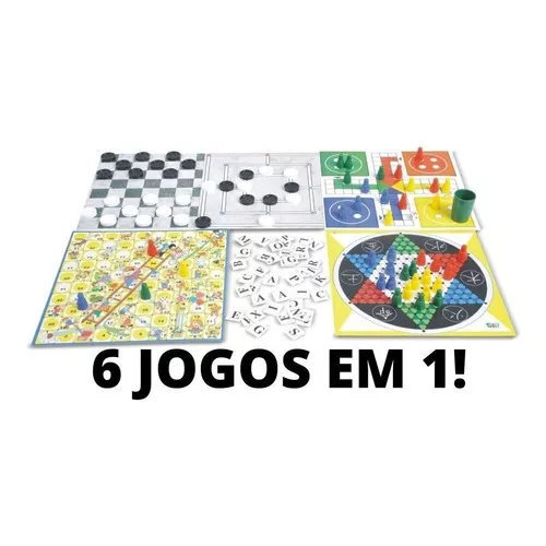 Jogo De Tabuleiro Infantil 6 Em 1 Clássicos Ludo Dama Trilha Resta