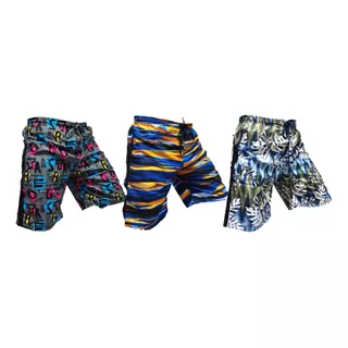 Pack X 3 Bermudas Hombre  Especial Para Vacaciones Hawaiana.