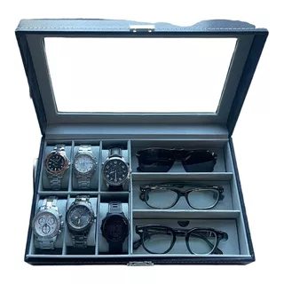 Caja Organizador 3 Par De Lentes 6 Relojes.