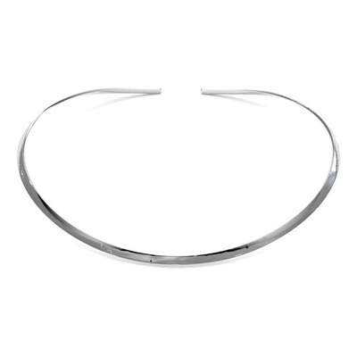 Collar Gargantilla De Plata .925 Ovalada Plana Mujer Agálea 