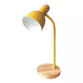Luminária Mesa 50cm Abajur Flex Articulada Giro 360 Silicone Cor Da Cúpula Amarelo