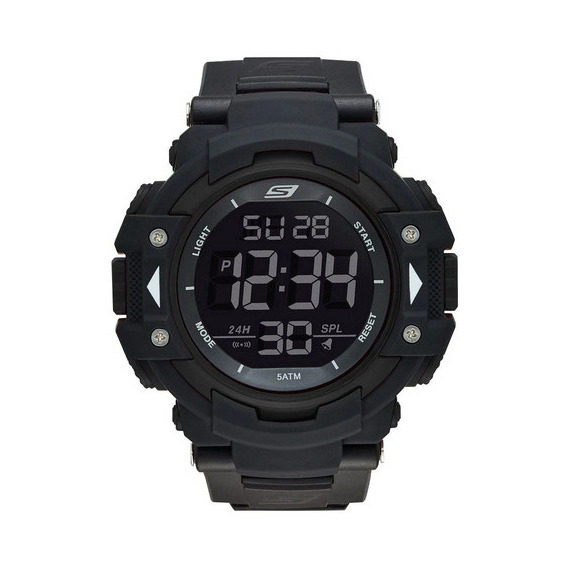 Reloj Caballero Skechers The Keats Sr1035 Color Negro Y Azul Color De La Correa Negro