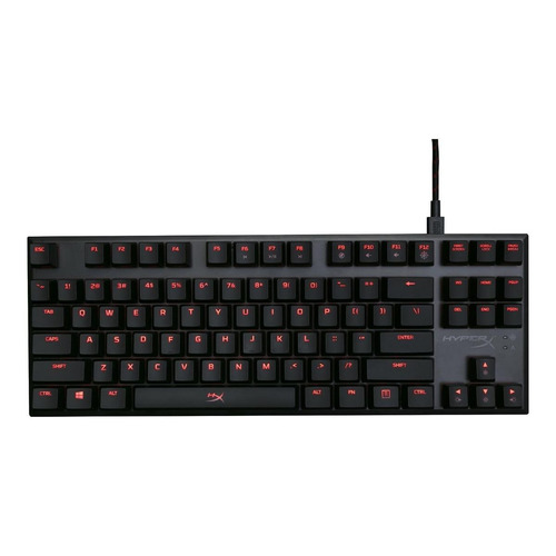 Teclado gamer HyperX Alloy FPS Pro QWERTY Cherry MX Red inglés US color negro con luz roja