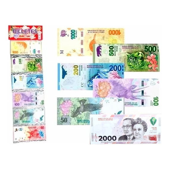 Dinero Juguete X80 Billetes Argentina X10 Paquete Mayor Full